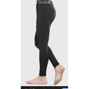 2x TELALEO Youth Compression Leggings Athletic Base Layer | Boys XL 2 Pairs